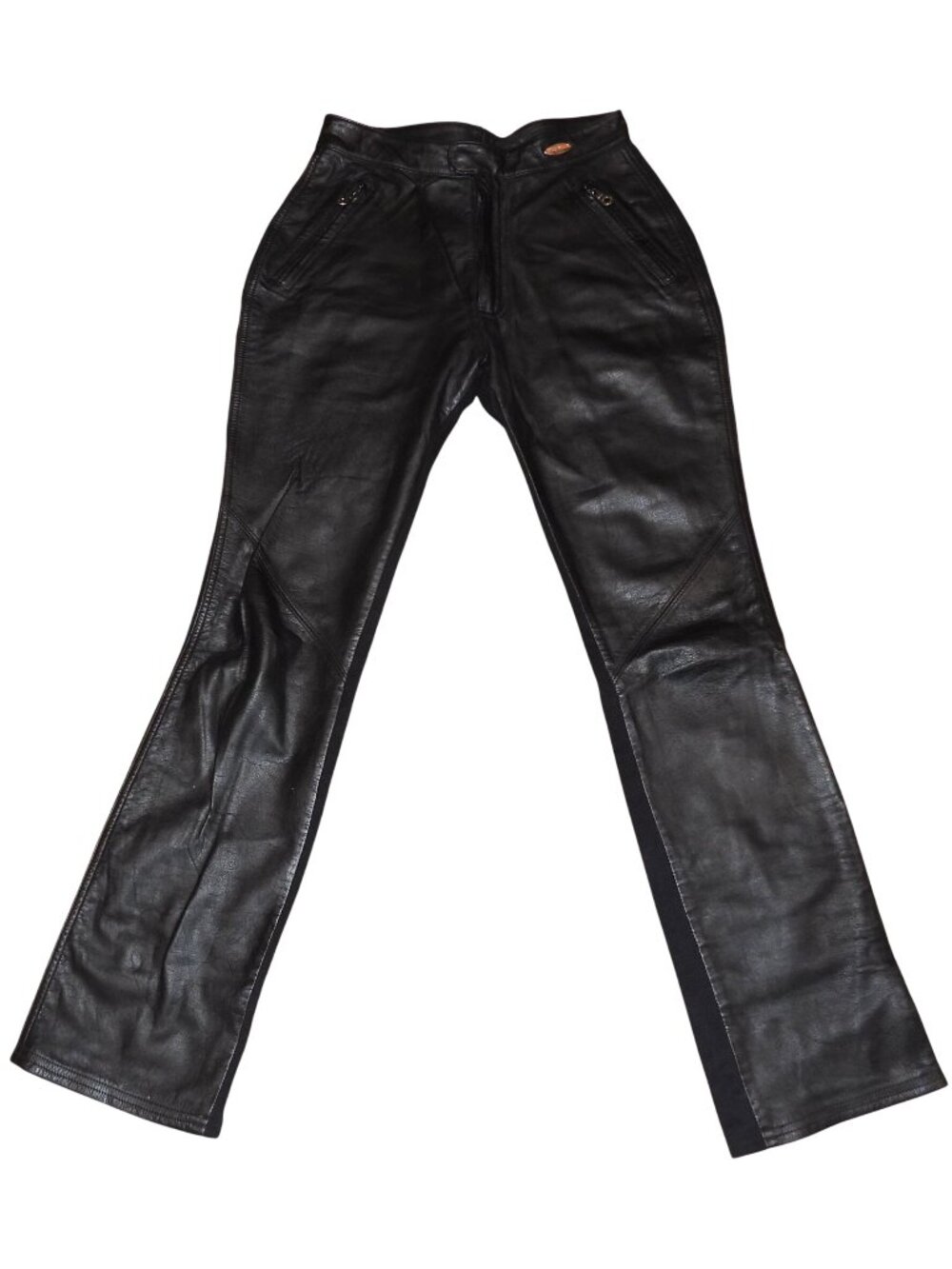 Harley Davidson Leather Pants Womens Black Genuine Motorcycle Riding Size 4